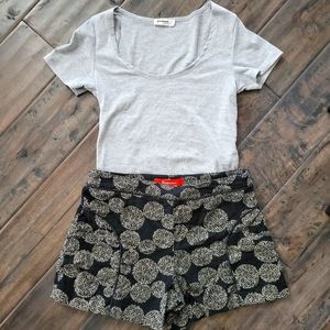 Anthropologie shorts size small, Stradivarius crop grey top size medium